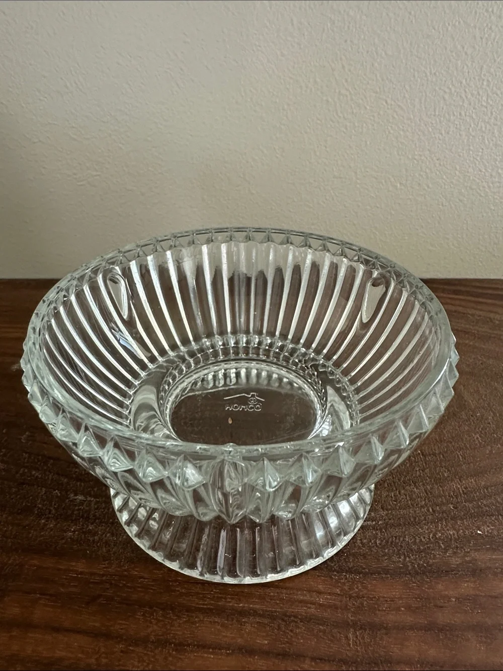 Vintage Homco Clear Ribbed Glass Fairy Lamp - 3 pcs (Authentic Mark)
